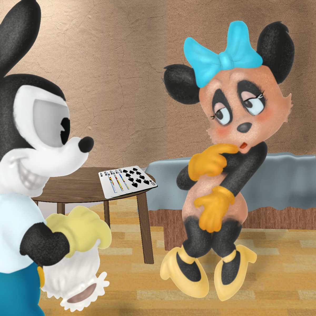 bicharrac0's tweet photo. Turning red(royal blush) #fanart #Fanarts #FanArtduJour #CardPlayingDay #OswaldtheRabbit #MirandaPanda #DigitalArtist #digitalart #digitalartwork #myartwork #ArtistOnTwitter #illustration #illustrationart #illudtrationartist #furryart #furryartist #furryartwork #digitalarts https://t.co/E94hB34i9Y
