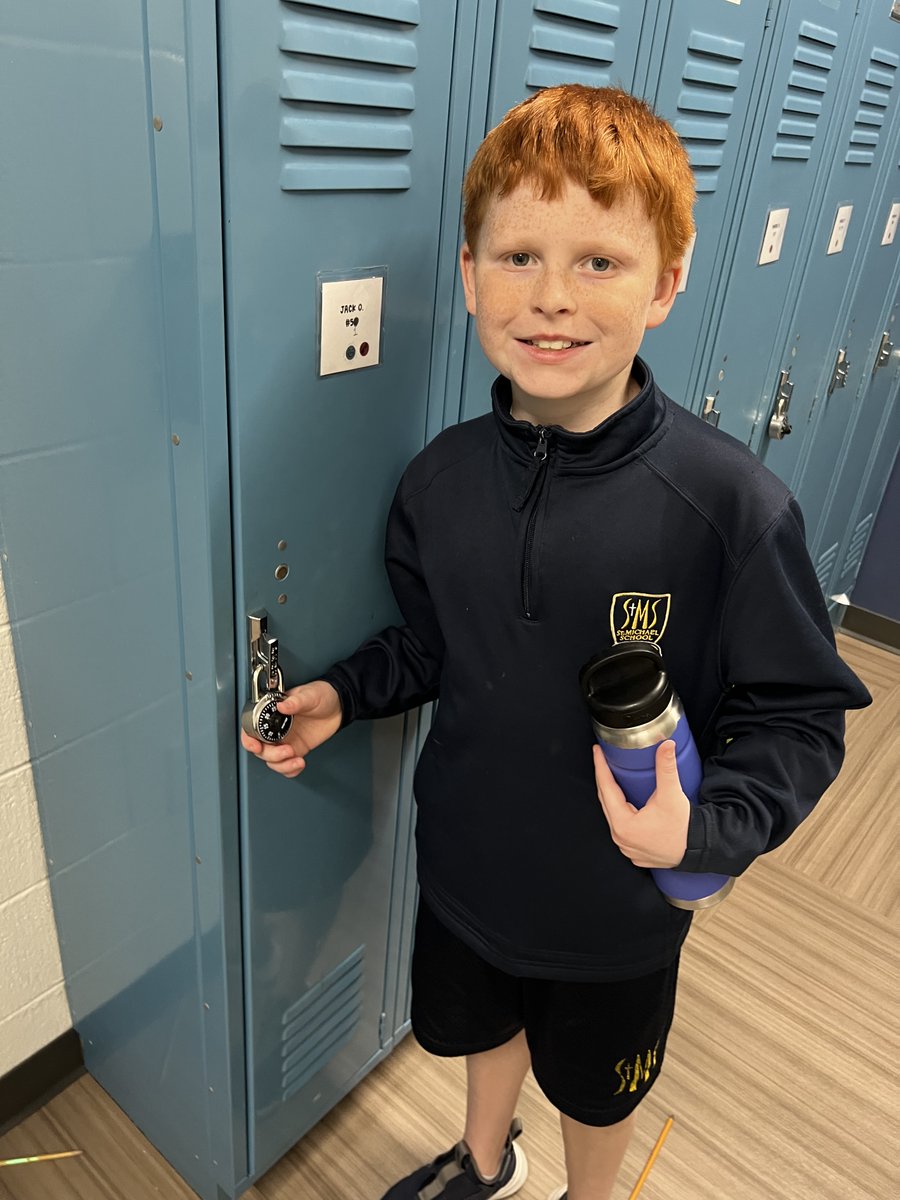 StMSCary's tweet photo. Is your StMS 5th grader practicing how to use a combination lock? #PreparingForMiddleSchool https://t.co/jP6bAtg0QJ