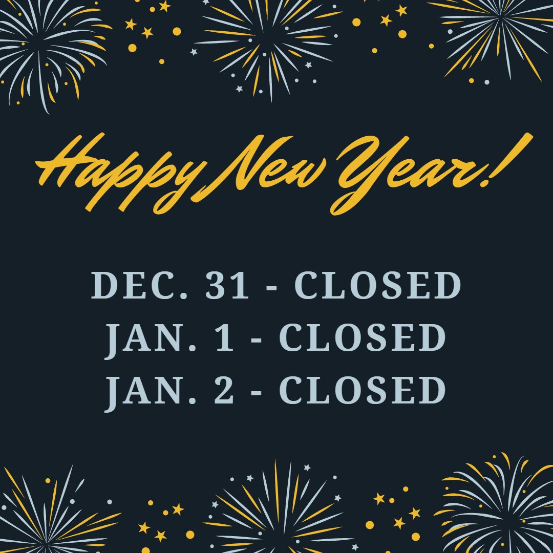 Can you believe 2022 is coming to an
end already?😵‍ The year just zipped by us! We are
open for regular hours until Friday, we will be closed for
New Year's and will reopen on January 3rd, 2023!
We can't wait to see what 2023 has in store! 😁