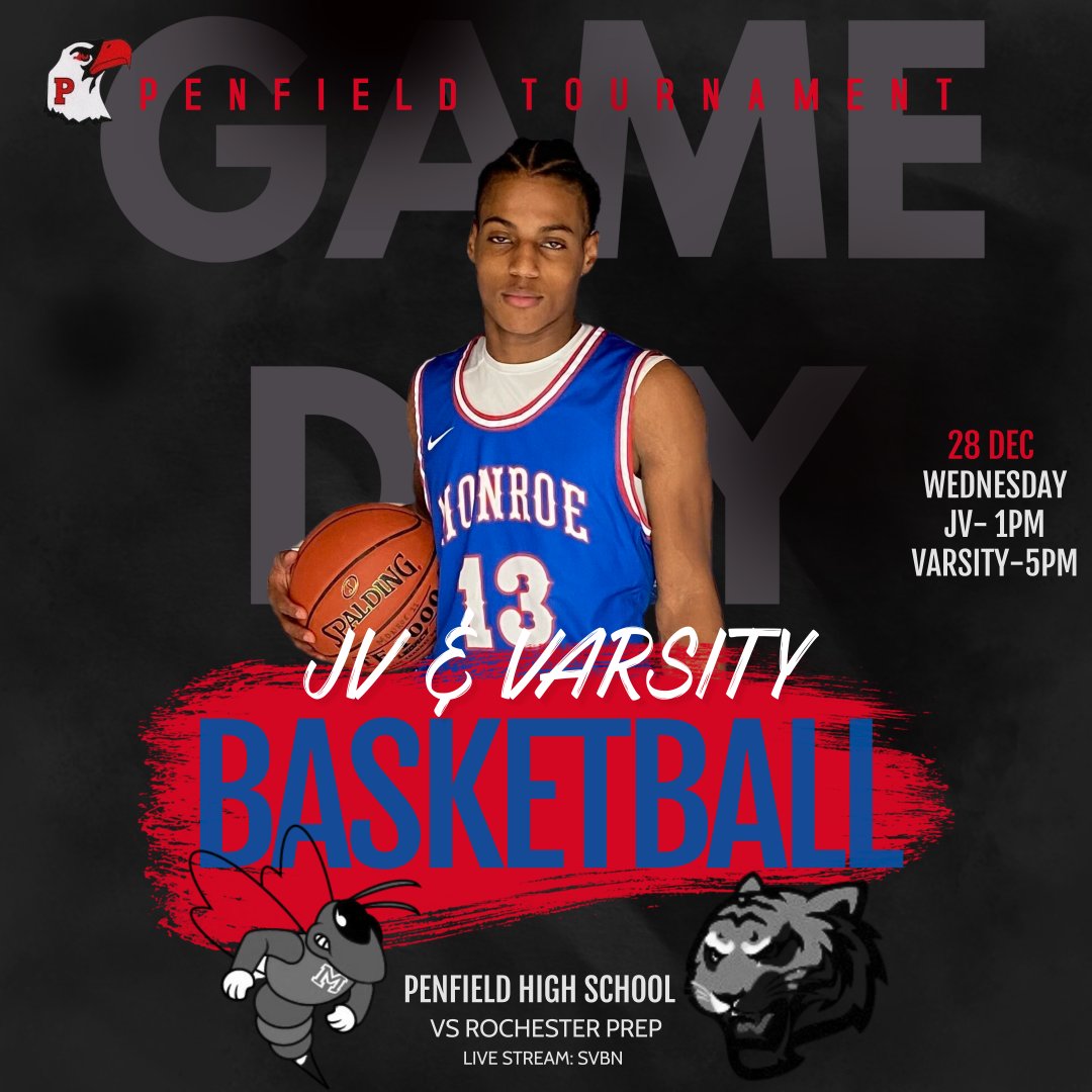 Monroe Athletics (@rcsdredjackets) on Twitter photo ๐// ๐๐ผ๐๐ ๐ฟ๐ผ๐!
๐๏ธ Dec. 28
๐ซ Penfield HS @PenfieldCSD
๐ JV- 1pm, Varsity- 5pm
๐ Rochester Prep <a href="/RPHS_Athletics/">RPHS Athletics</a>
๐บ SVBN
<a href="/RCSDMonroe/">James Monroe Campus</a> <a href="/JMHSRedjackets/">Monroe Basketball</a> <a href="/SecVBBasketball/">Section V Boys Basketball</a> <a href="/PrimetimeBall_/">Primetime585โญ๏ธ</a> <a href="/PickinSplinters/">Paul Gotham</a> <a href="/JasonRMuhammad1/">Jason R. Muhammad</a> <a href="/RCSD_Athletics/">RCSD Athletic Department</a> <a href="/RCSDNYS/">Rochester City School District</a> ๐// ๐๐ผ๐๐ ๐ฟ๐ผ๐!
๐๏ธ Dec. 28
๐ซ Penfield HS @PenfieldCSD
๐ JV- 1pm, Varsity- 5pm
๐ Rochester Prep <a href="/RPHS_Athletics/">RPHS Athletics</a>
๐บ SVBN
<a href="/RCSDMonroe/">James Monroe Campus</a> <a href="/JMHSRedjackets/">Monroe Basketball</a> <a href="/SecVBBasketball/">Section V Boys Basketball</a> <a href="/PrimetimeBall_/">Primetime585โญ๏ธ</a> <a href="/PickinSplinters/">Paul Gotham</a> <a href="/JasonRMuhammad1/">Jason R. Muhammad</a> <a href="/RCSD_Athletics/">RCSD Athletic Department</a> <a href="/RCSDNYS/">Rochester City School District</a>