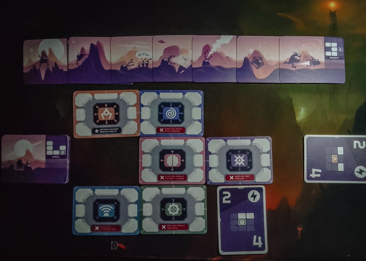 donlaczi's tweet photo. Playing ROVE while listening to WALL-E soundtrack before bedtime is quite therapeutic 😌
Game: ROVE (Results-Oriented Versatile Explorer) by @buttonshy games, designed by Dustin Dobson & Milan Zivkovic
#ROVE #buttonshygames #boardgames #cardgames https://t.co/1dxkLDyGkR