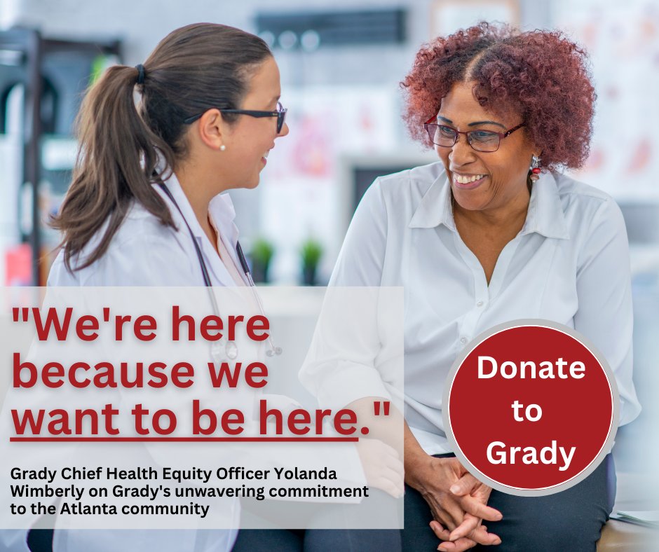 No matter what challenges our city might face, Grady will always be there for Atlanta. We remain a bedrock of our community, ensuring world-class, compassionate medical care for all those who need it, regardless of their ability to pay. Donate today. give.gradyhealthfoundation.org/site/Donation2…