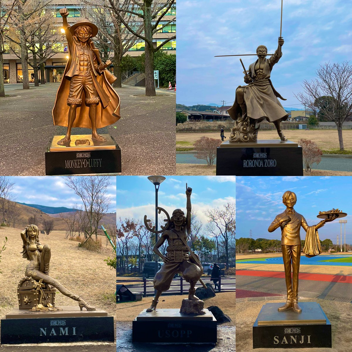 ワンピース 熊本復興プロジェクト 銅像フィギュア ワーコレ 10種コンプ