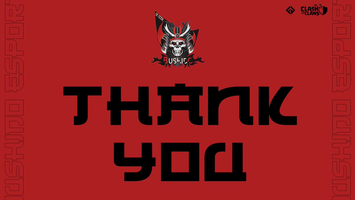 📣 Good resolutions for 2023:
It’s time for me to retire as a sponsor on COC! <a href="/BushidoCOC/">Bushido</a> started from scratch a few years ago and could fight against the best teams in the world! But all good things come to an end. 
Thank you to everyone who made this possible 🫶🏻