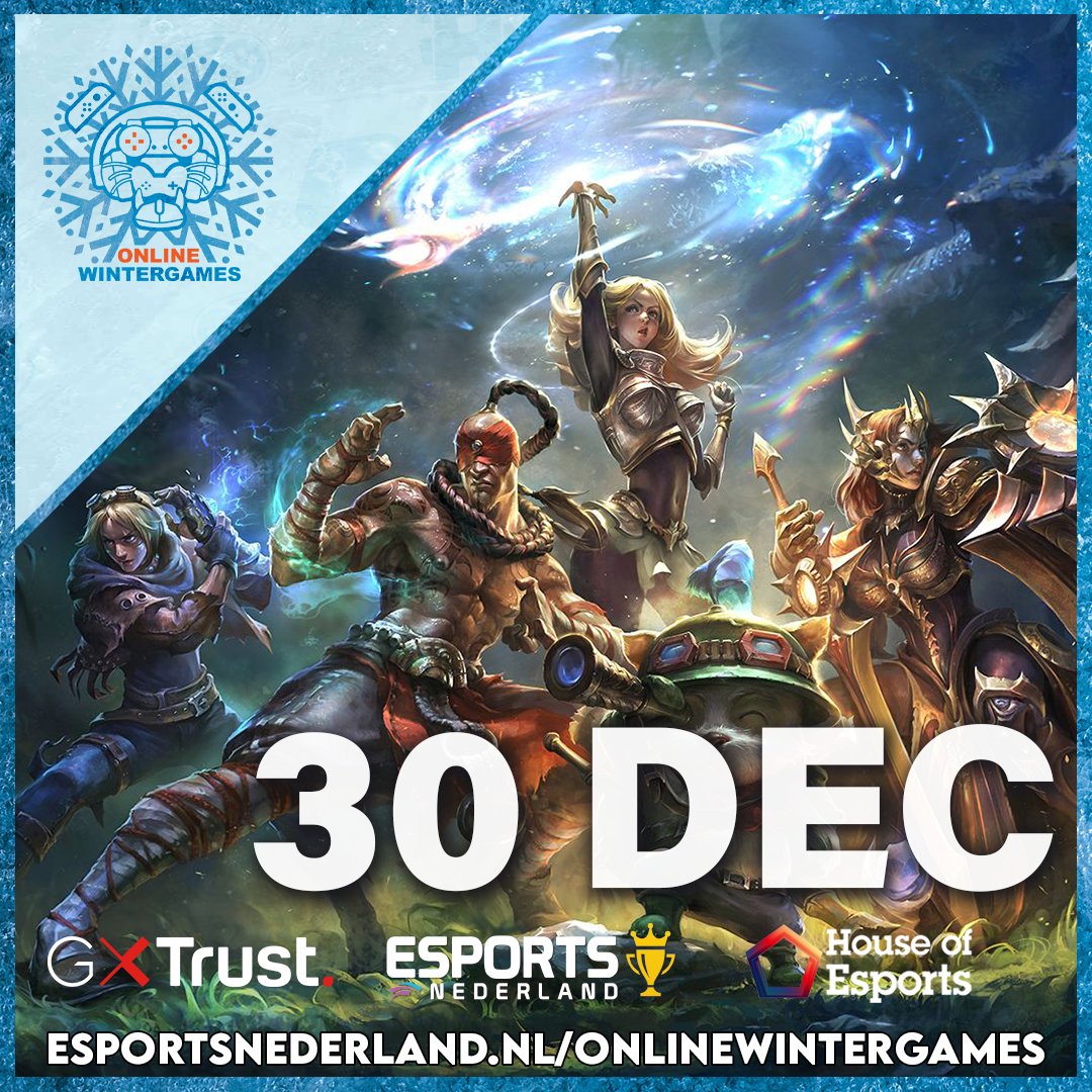 Maak je klaar voor hét #LeagueofLegends toernooi van de kerstvakantie! Schrijf je in en maak kans op fantastische Trust Gaming prijzen!

🥇 5 x GXT 960 Gaming Mouse
🥈 5 x GXT 611  RGB speaker set
🥉 5 x GXT 764 RGB Mouse Pad XXL

🔗esportsnederland.nl/tournament/639…