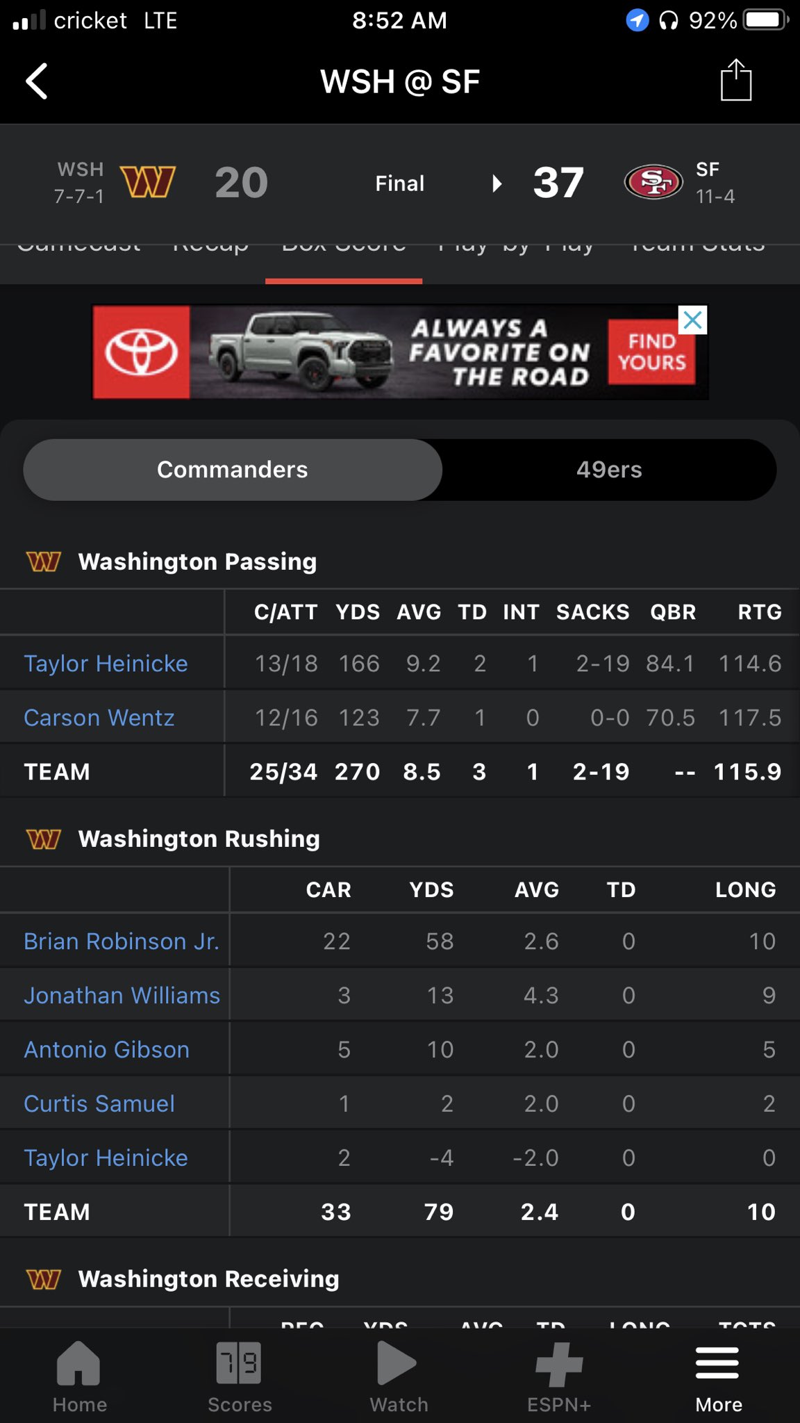 Washington Commanders Carson Wentz Will Be Our Starting Qb This Sunday Against Cleveland T Co Onplvq7ebw T Co 1cwj44d0as Twitter