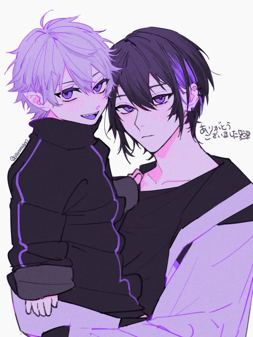 # 1番目にリプきたキャラを幼児化させて2番目にリプきたキャラに抱っこさせるリプありがとうございました^^  