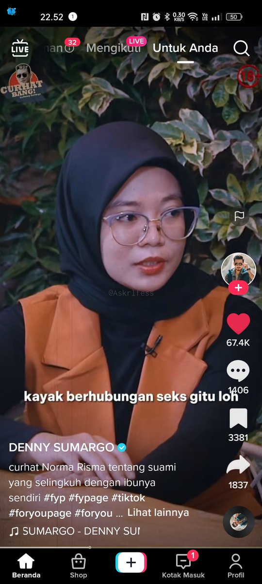 Askrlfess's tweet photo. [askrl] tw // CW Tiktok ⚠️

Mbaknya kuat banget, bahkan di sini dia cerita dengan jelas banget kisahnya. Btw
Ini yang suaminya selingkuh sama emaknya. https://t.co/O2h8odNfBZ