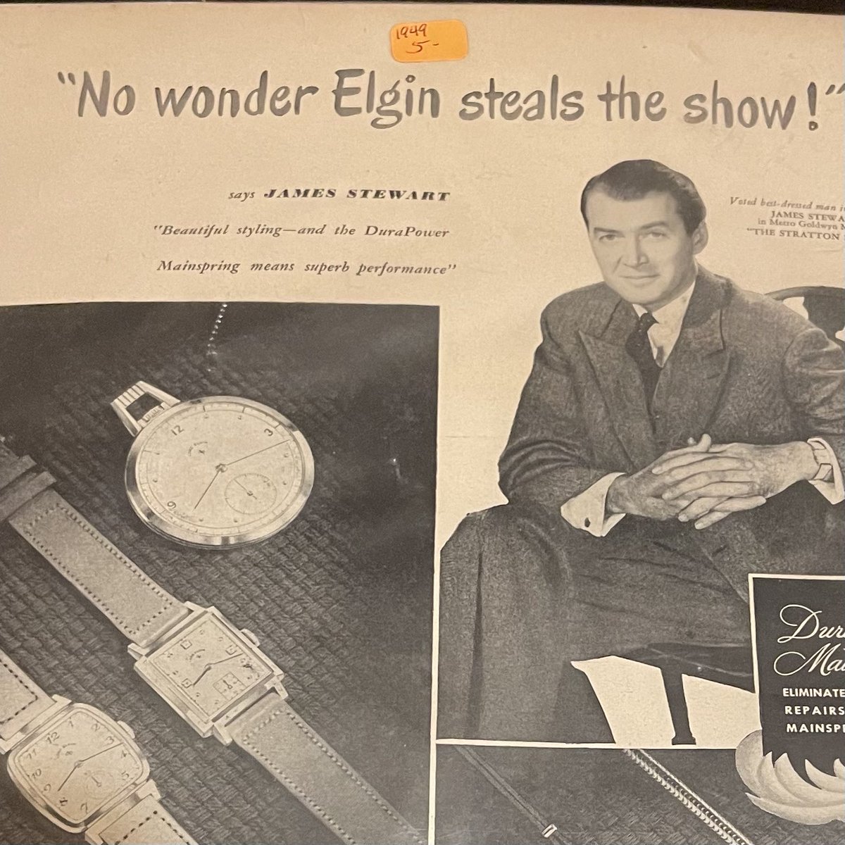 rwagnerful's tweet photo. “To my big brother George . . .”
James Stewart with a print ad for Elgin Watches #jamesstewart #elginwatch #elginil https://t.co/JzQQp0M6OK