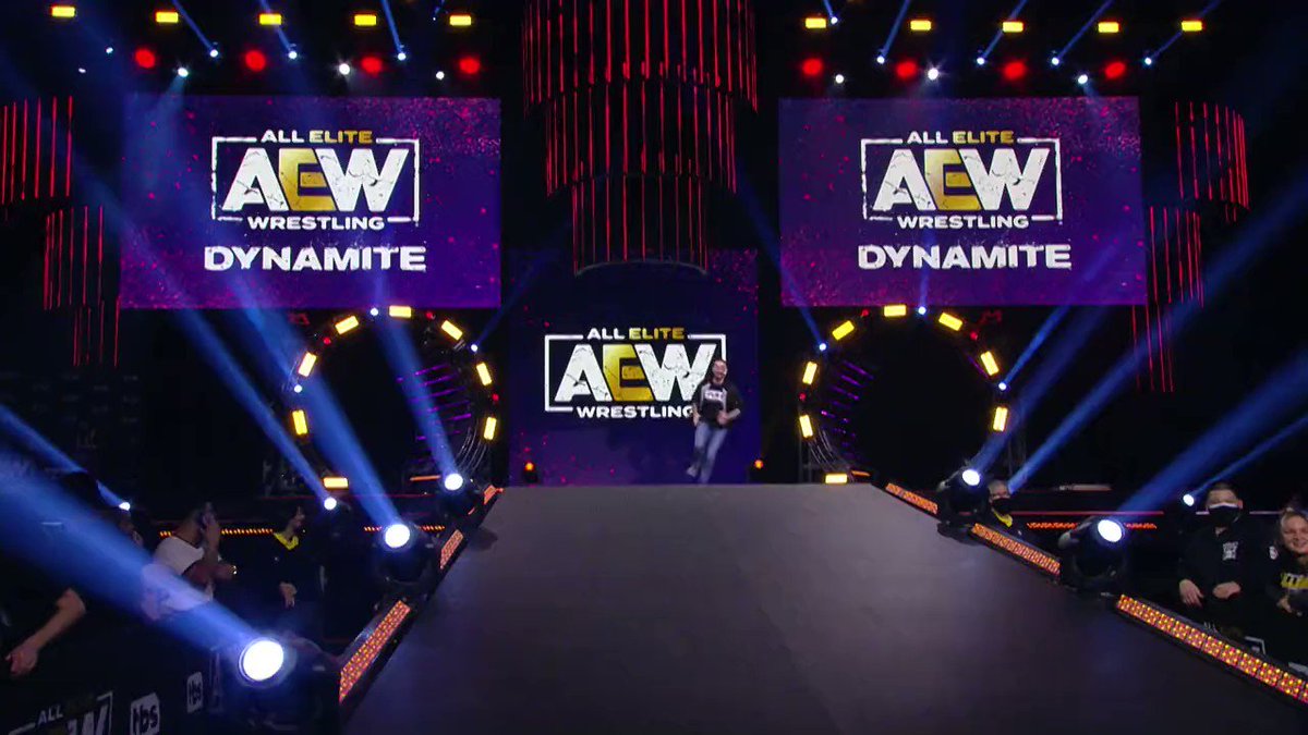 RealJackCassidy's tweet photo. Tonight is the last #AEWDynamite with this stage. Thank you for your service sir. It's been a wild ride.  🫡 https://t.co/p6qqyWXoas
