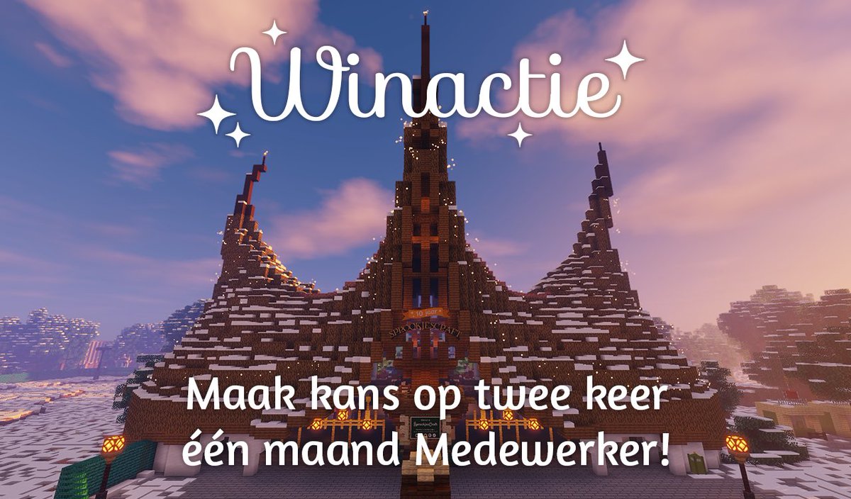 SprookjesCraft's tweet photo. WINACTIE! 🤩 Retweet deze tweet, volg ons én tag iemand die jij één maand Medewerker gunt. 

Onder alle deelnemers verloten wij twee keer één maand Medewerker, voor jou en iemand naar keuze. ✨ 

Check de voorwaarden op https://t.co/HcA6DEVwiF. https://t.co/rblpqK0ps0
