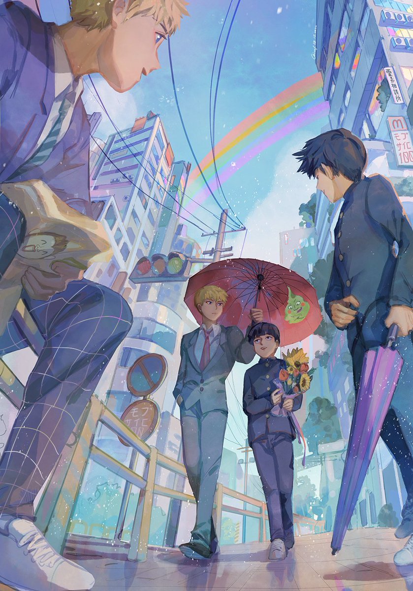 ChristonClivef's tweet photo. #mobphysco100 #mp100 

After the rain🌈🌈🌧️

A quick paint on ipad! 

it's a nice story everyone please watch it 😇😇😇 https://t.co/nkLVPkj8sp