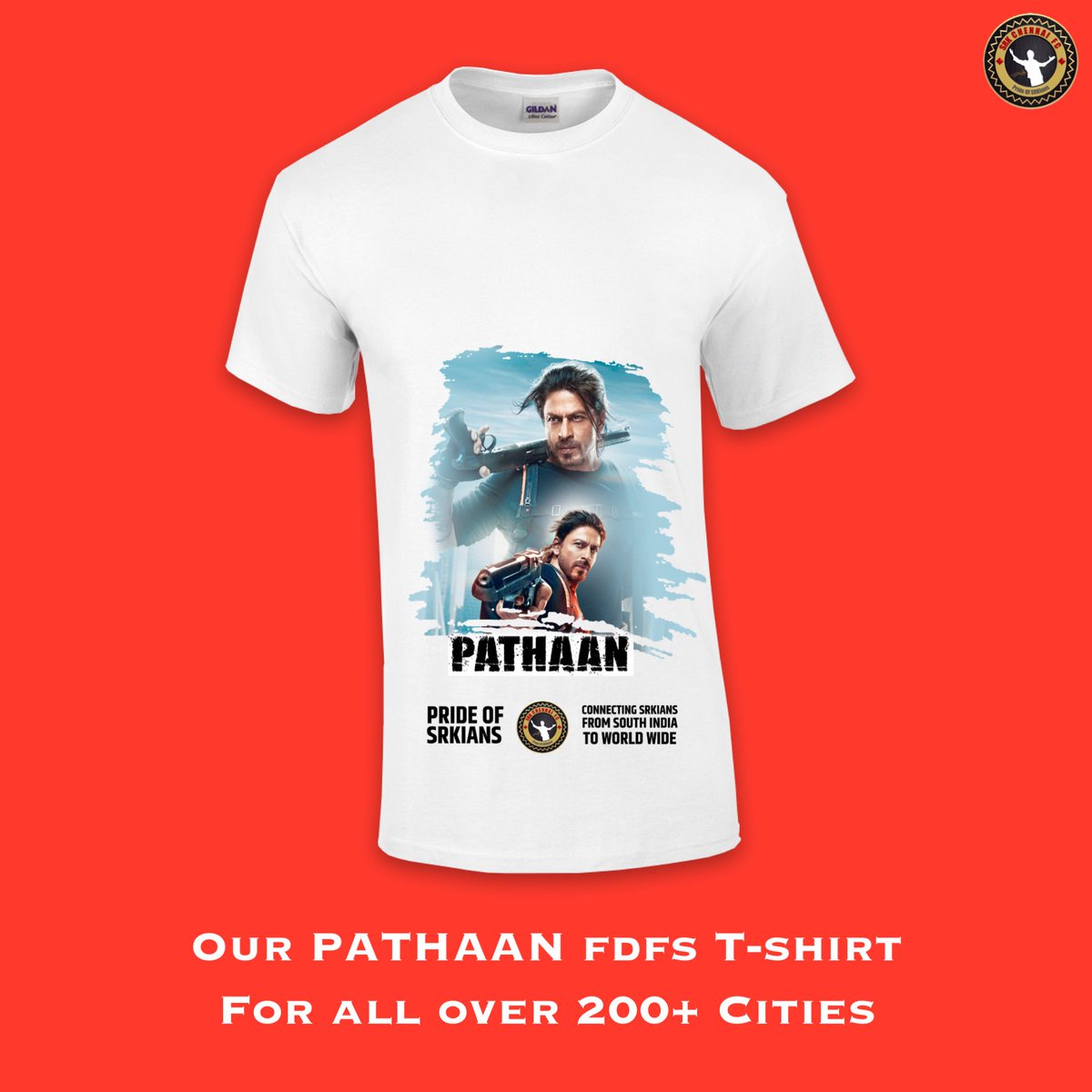 SRKCHENNAIFC's tweet photo. Presenting First Day First Show of #PathaanWithSRKCFC Celebrations Tshirt Design For All The SRKians Family.

#Pathaan #ShahRukhKhan𓀠 #SRKCFC

@iamsrk @yrf @deepikapadukone @TheJohnAbraham https://t.co/e21Gv4JZCp