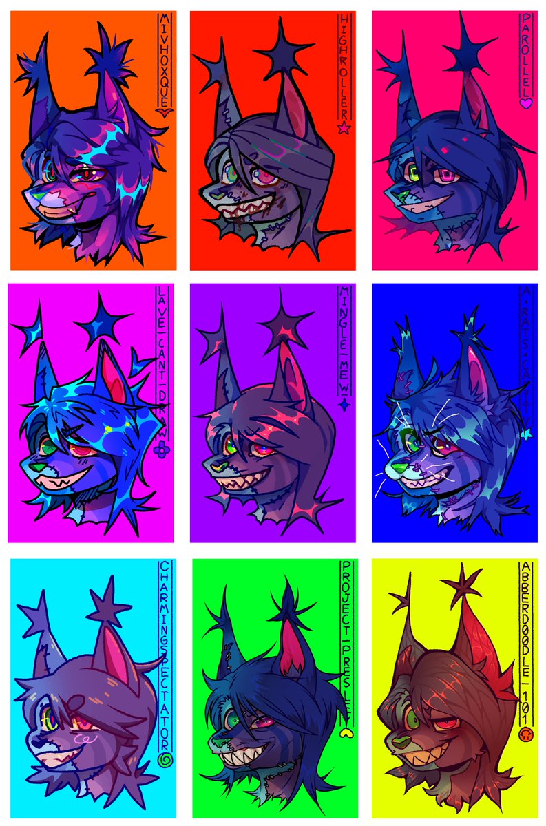 MewMingle's tweet photo. i have returned and i have finished all of them including my own B) #furry #furryart https://t.co/pVPyMIvIrV