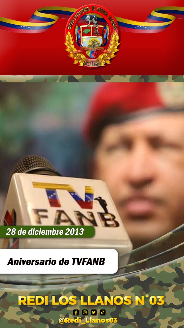 #28DIC |El MG Sidney Ramón Lázaro Partidas, Cmdte de la REDI Nro 3 Los Llanos, Felicita a todos los hombres y mujeres de la televisora de la Fuerza Armada Nacional Bolivariana <a href="/TVFANB/">TVFANB PLUS</a> en su 9° Aniversario, demostrando su dedicación y compromiso.