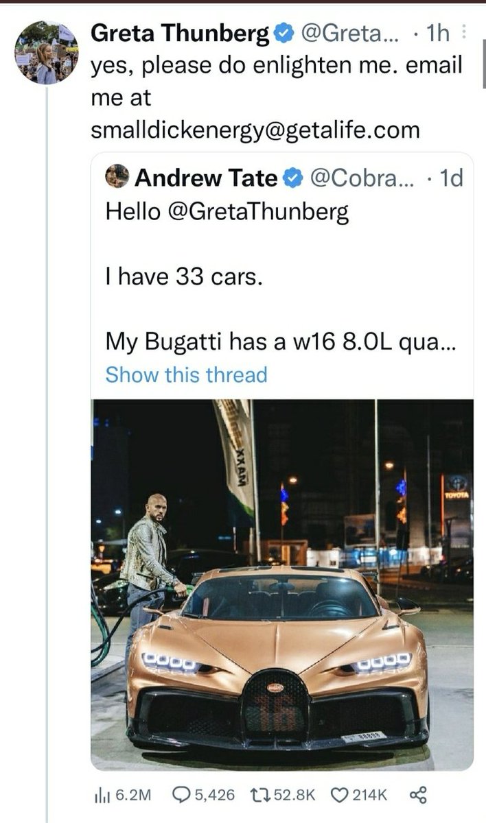 Andrew Tate Greta Thunberg Twitter
