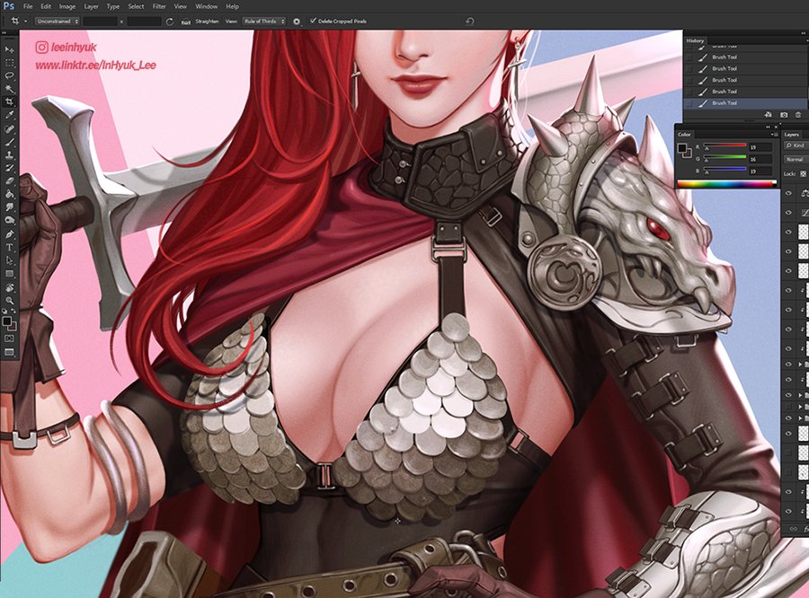 inhyuklee's tweet photo. Red Sonja 2023 wip. https://t.co/Yy7UKn27C7