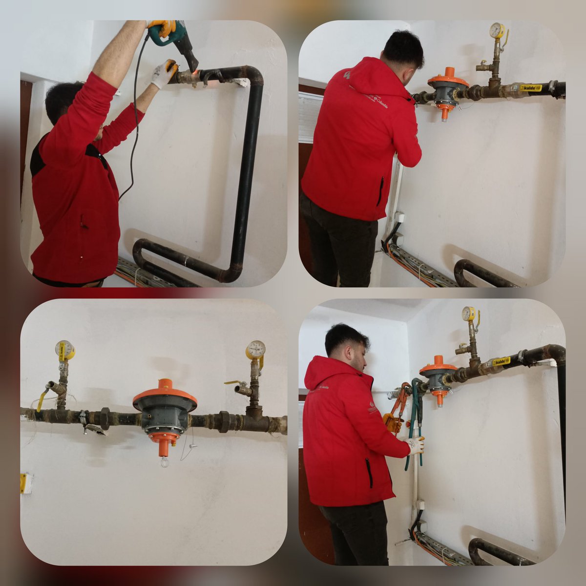 GrsnDereliTOKi's tweet photo. A1-B1-A2 blok kazan dairesinde ana tesisatta bulunan gaz kaçaklarının tamirleri yapılmış olup, tekrardan gaz kullanılma açılmıştır. https://t.co/P3WXpoP48m