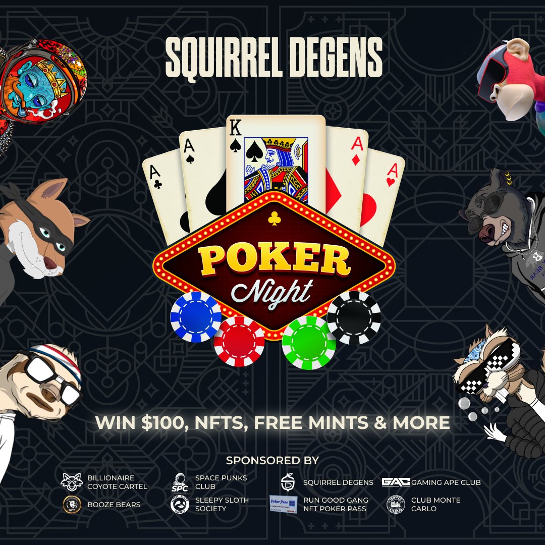 ⚠️Mega-Collab Poker🥳🥂

👀 WHERE?
Details can be found in our Discord.

 ⏰ WEN?
Friday, December 30, 7pm EST

🎉 PRIZES?
$100 in ETH, NFTs, Free Mints, and other Fun Prizes

🗣️Twitter AMA:
Thursday, December 29, 8pm EST here: x.com/i/spaces/1BdGY…

See you, and good luck!🫶