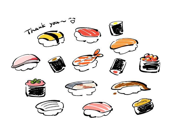 「巻き寿司 おにぎり」のTwitter画像/イラスト(新着)
