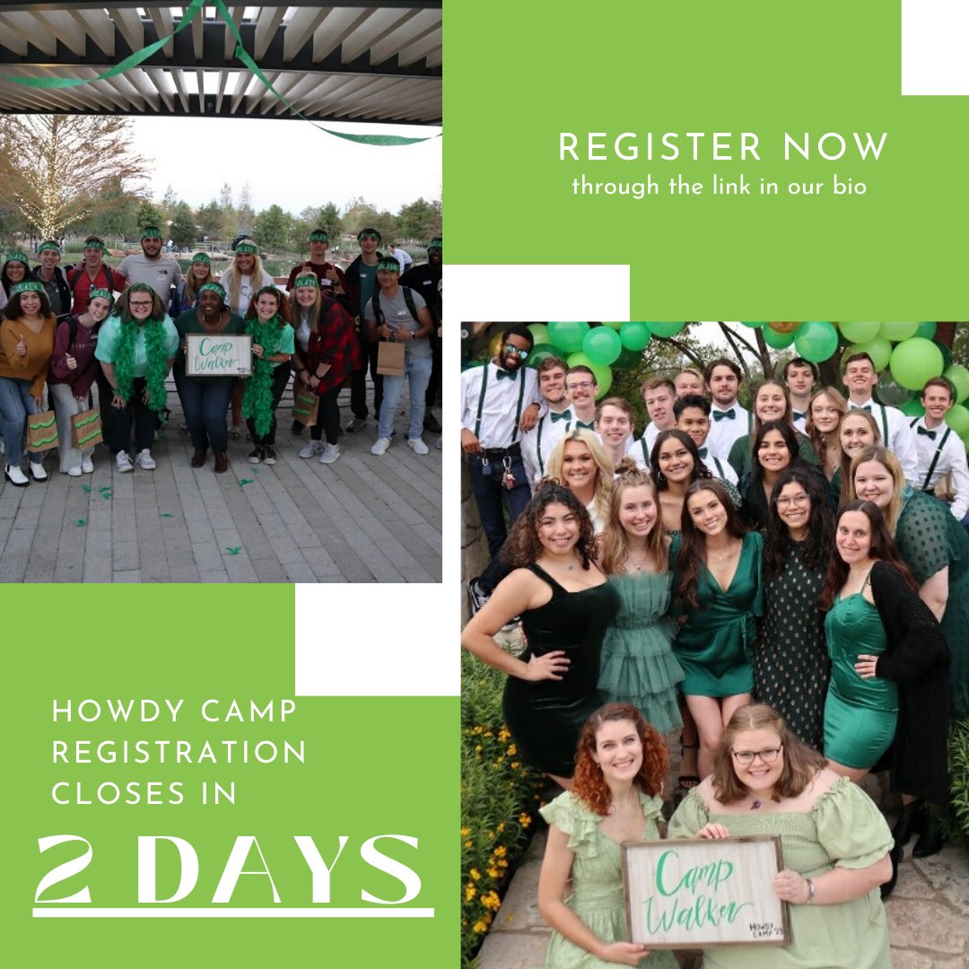 TAMU_ATC's tweet photo. Howdy Camp registration closes in two days! Come be apart of our green Camp Walker🤩🫑 The link to register is in our Linktree and on our website! https://t.co/8DSvexS9tu