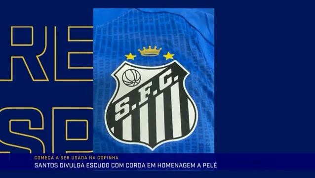 Santos divulga camisa com novo escudo com homenagem a Pelé