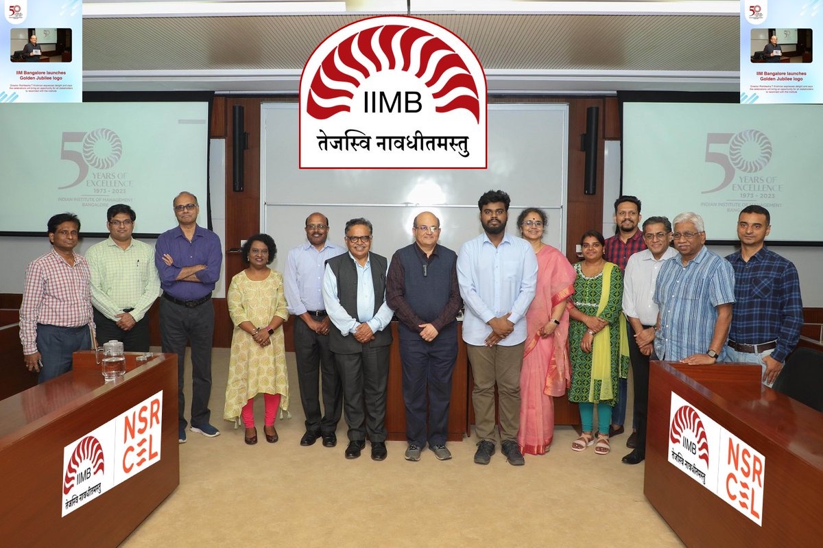 StartupSanatana's tweet photo. @iimb_official Dear #IIMBangalore TEAM,
Awesome..!! Nice to See This!!
Good to see the Incredible Journey of #50YearsofIIMB & also the memorable logo of the Golden Jubilee of the Indian Institute of Management Bangalore.
ಹಾರ್ದಿಕ ಶುಭಾಶಯಗಳು!!/Happy Anniversary !! हार्दिक शुभशयाः !!🙏5⃣0⃣👌👏💐 https://t.co/JxQLAbPZeG