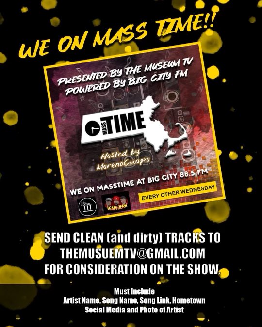 Moreno Guapo (@iam3ality) on Twitter photo We on #MassTime today from 5 to 6 over on 88.5 with @DeejayDex80 & <a href="/2timez/">Da City Shaker!</a> 🐐🐐🐐 Any Massachusetts artist looking to get played on the radio send them clean records now!!! We on #MassTime today from 5 to 6 over on 88.5 with @DeejayDex80 & <a href="/2timez/">Da City Shaker!</a> 🐐🐐🐐 Any Massachusetts artist looking to get played on the radio send them clean records now!!!