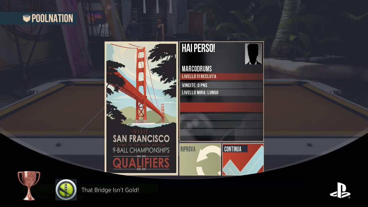 Marcodrums1's tweet image. Pool Nation
That Bridge Isn't Gold! (BRONZE)
#PlayStationTrophy #PS5Share, #PoolNation Marcodrums Games Follow me on Twitch e Youtube Channel Thanks