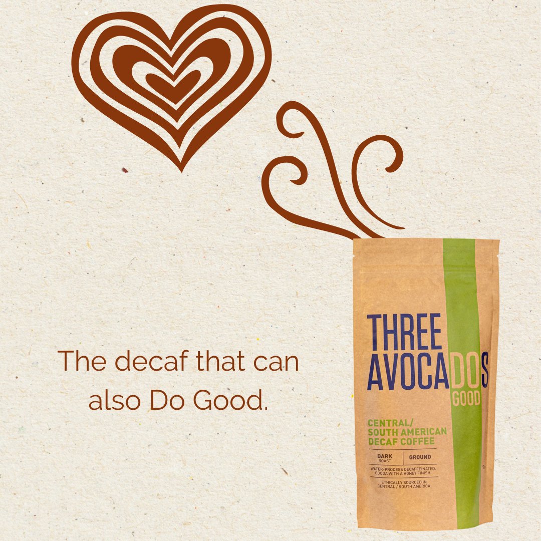 nonprofitcoffee's tweet image. This 100% Arabica, water-process #decaf coffee delivers all of the flavor you want, without the caffeine. Cocoa with a honey finish.
Does all the good.  No Caffeine.