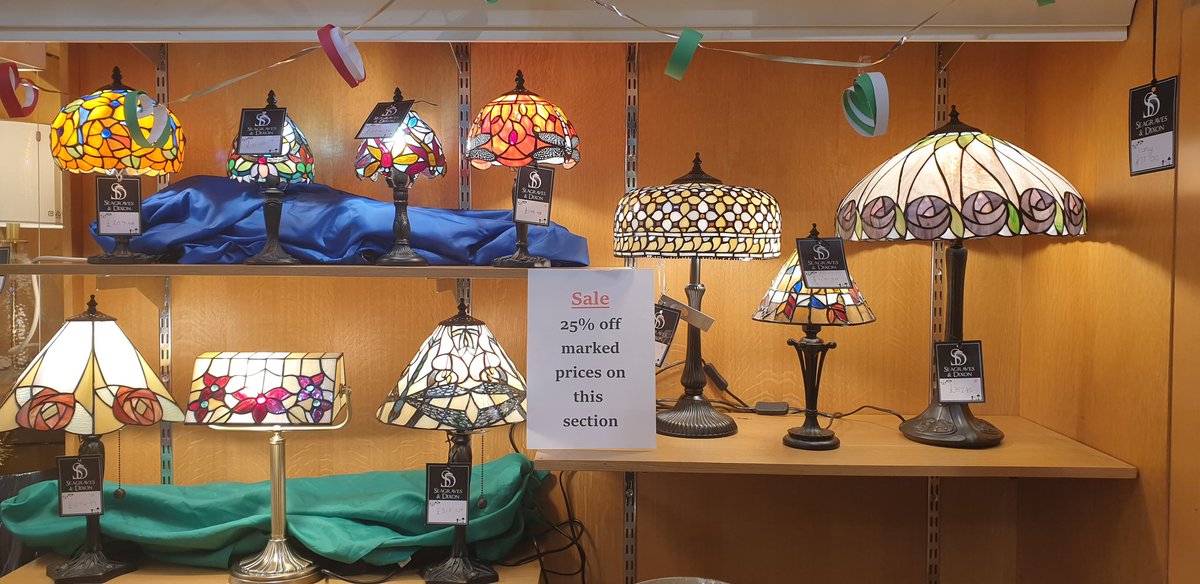 Its been a tough year for everyone and we know how much you admire our Tiffany style lights. So we have, as a limited offer , 25% off the marked price of all these lovely lights just in time to light up the New year.