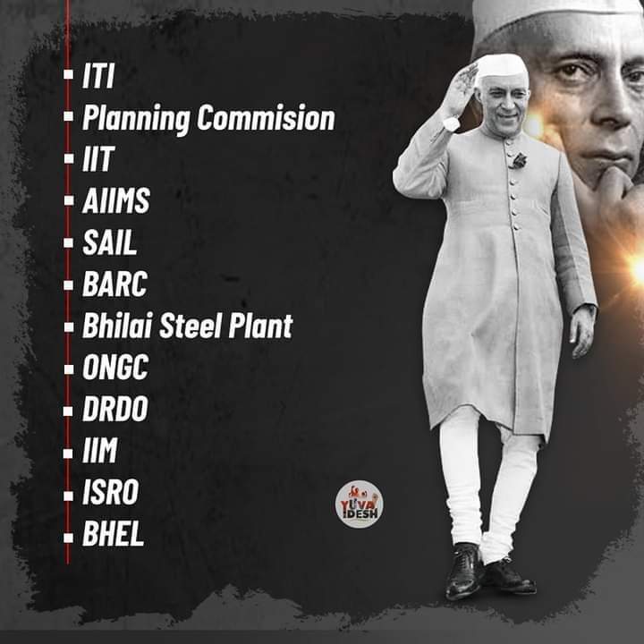 srinivasiyc's tweet photo. नेहरू जी ने प्रधानमंत्री रहते हुए
ये सब और न जाने क्या-क्या बनाया, 

मोदी जी ने अपने कार्यकाल में Malware, Patra और 2 रुप्पली भक्तों के अलावा क्या बनाया? https://t.co/31U5Zl39i7