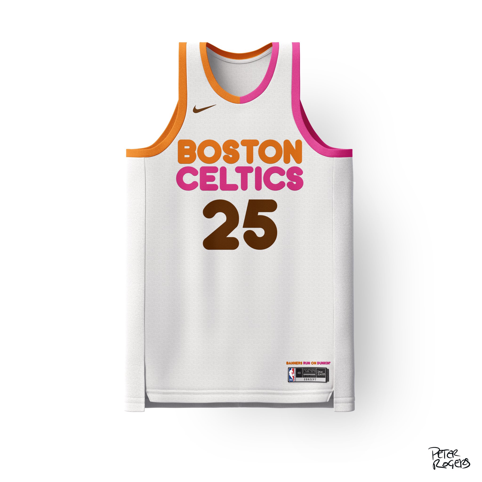 Pete Rogers designs some really great Boston Celtics jersey