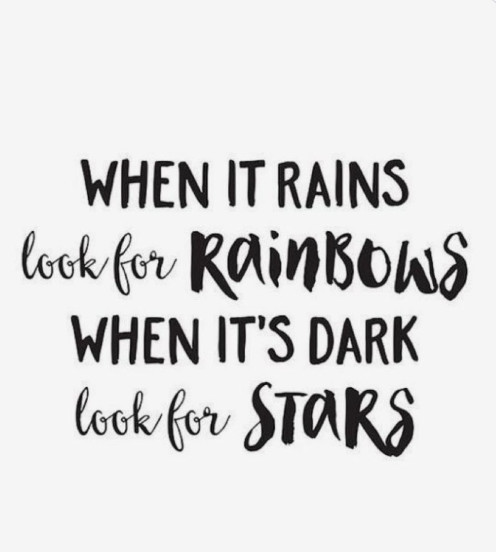 When it rains look for rainbows. When it's dark look for stars. 
#StartOver #GoalAchieversCommunity #WhatYouReallyWantNow #JoyTrain #GoldenHearts #BabyGo #RainKindness