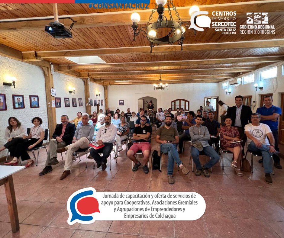 CdnSanta's tweet photo. Gran encuentro conjunto organizado por nuestro #CDNSantaCruzPichilemu y el @GORE_OHiggins para dar a conocer oferta en servicios, subsidios y herramientas de apoyo de #CORFO, #ProOHiggins, #ProChile, #INDAP y otros, a agrupaciones de emprendedores y empresarios EMT de Colchagua. https://t.co/dqS0bszQ6b