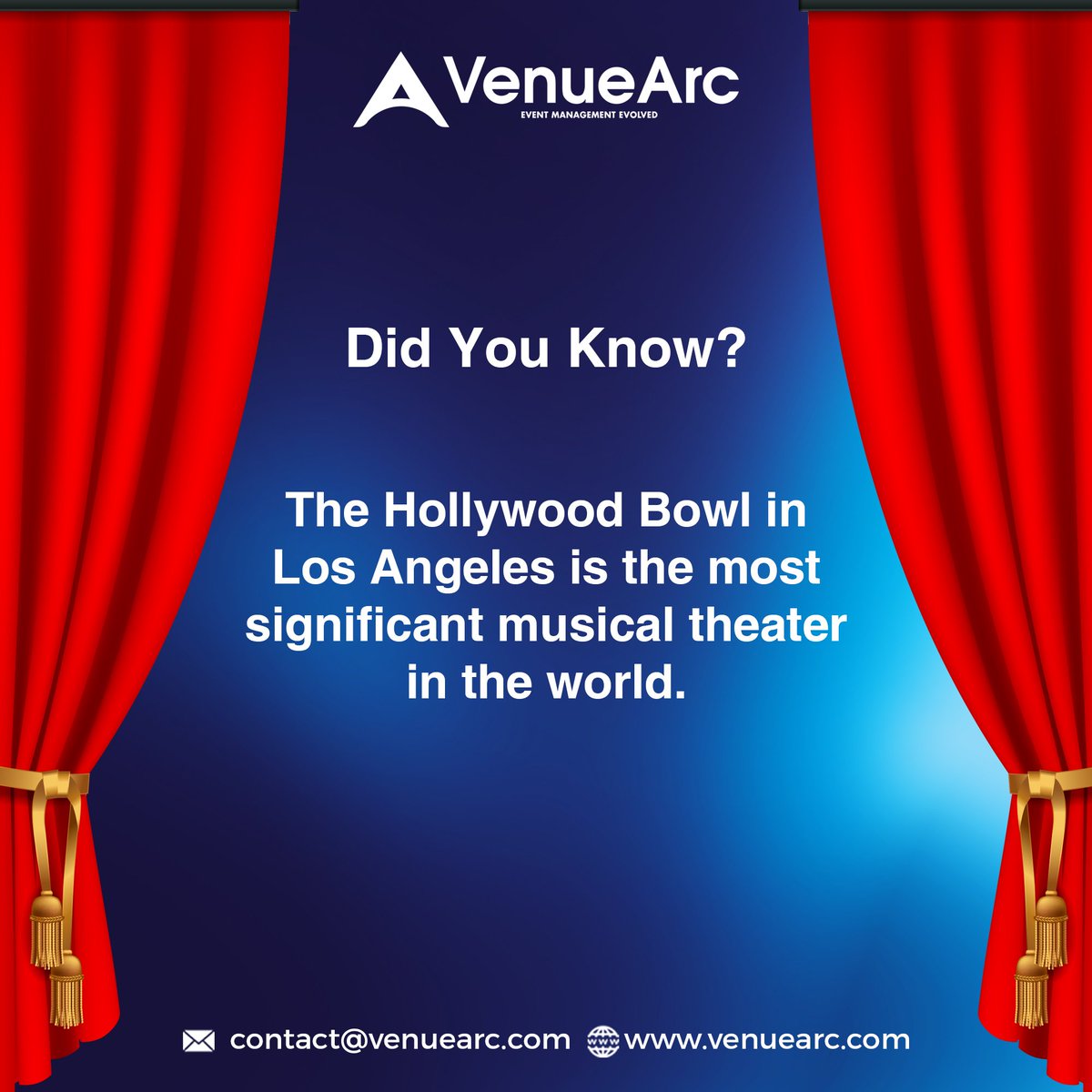 The Hollywood Bowl in Los Angeles, with the world-famous Hollywood sign in the background, is the world's most significant operational open-air theatre, with a capacity of 17,500.

#eventbooking #eventmanagement #performingarts #eventplanner #events #venues #performance