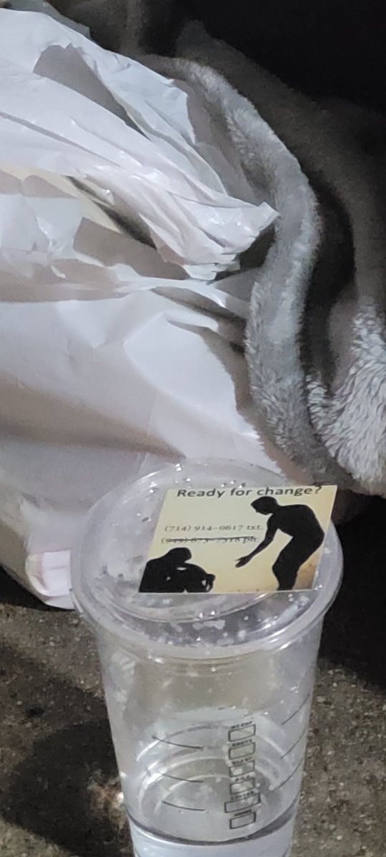 MoldShapeMe's tweet image. Pray this homeless person reads the contact card "Ready for  Change" and is moved too make the call.