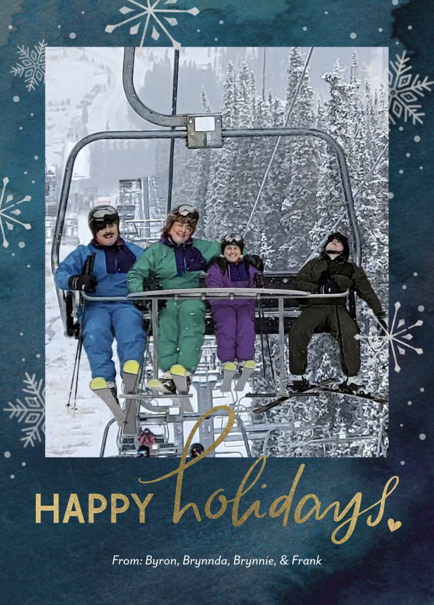 BrynnShuller's tweet photo. I took pictures on a ski lift dressed as 4 family members and photoshopped them together to create my own awkward family for the holidays. #photoshop #awkwardfamilyphotos https://t.co/hN2RlpnJdJ