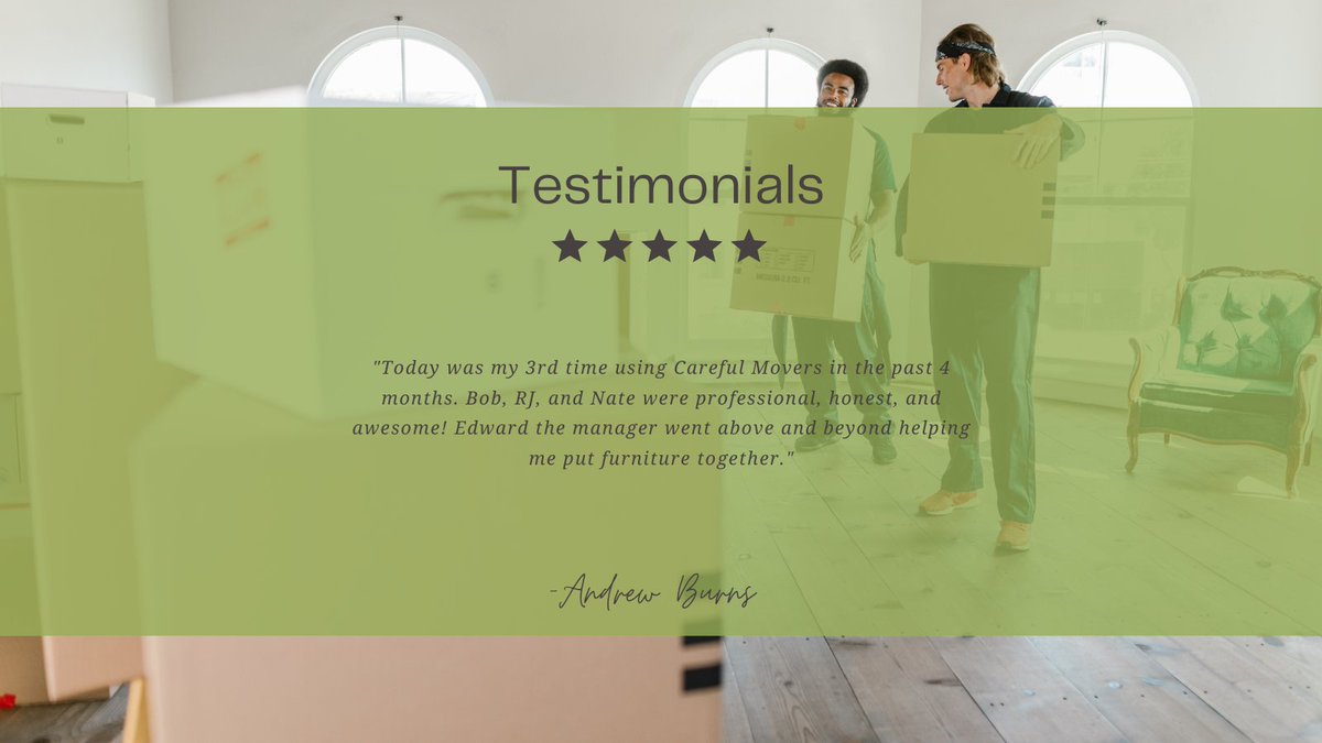 CarefulMoversSA's tweet photo. We love helping you move and transition from one home to another, and we love hearing all of your kind words. 
Thank you Andrew for always choosing us!

https://t.co/dDKZE6bIEz
#carefulmovers #movers #localmovers #movinghomes #junkremoval #moversSA #movinglocal https://t.co/qhz8JCox0r