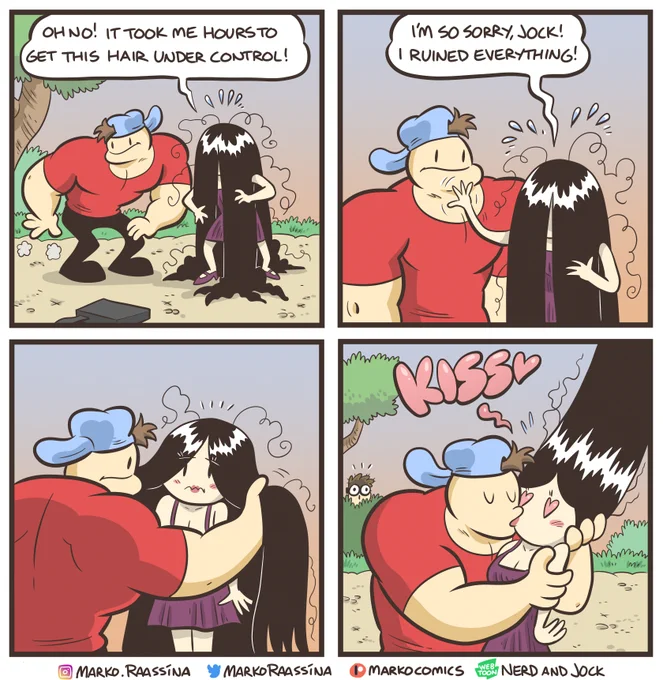 2022 was quite a year for Nerd and Jock, some highlights:
- 5 year anniversary
- Jock and Olga started dating
- Gang went to the beach
- Olga fights the Sleep Paralysis Demon
- Introduction of the new character: Tiger!
What was your favorite moment? 