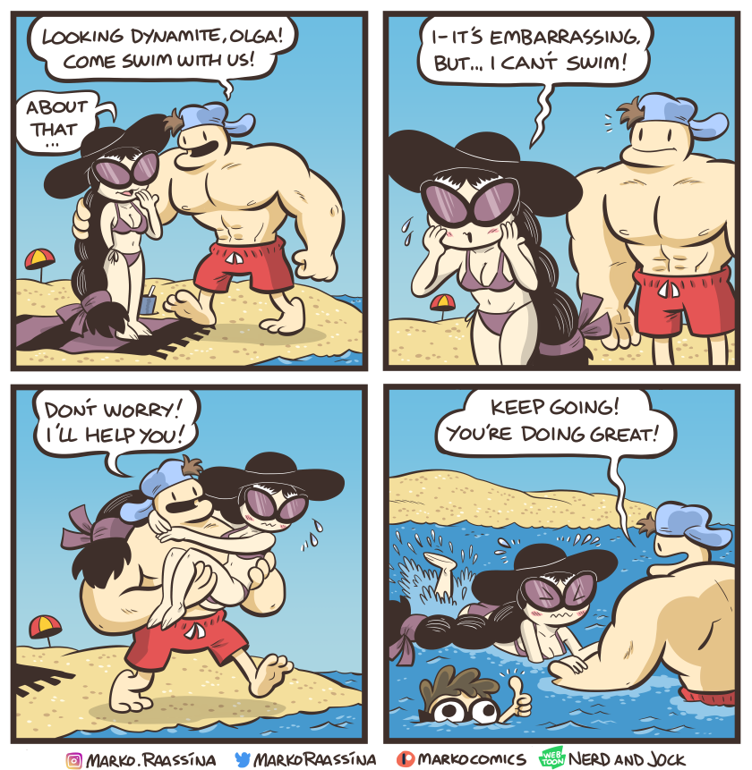 2022 was quite a year for Nerd and Jock, some highlights:
- 5 year anniversary
- Jock and Olga started dating
- Gang went to the beach
- Olga fights the Sleep Paralysis Demon
- Introduction of the new character: Tiger!
What was your favorite moment?