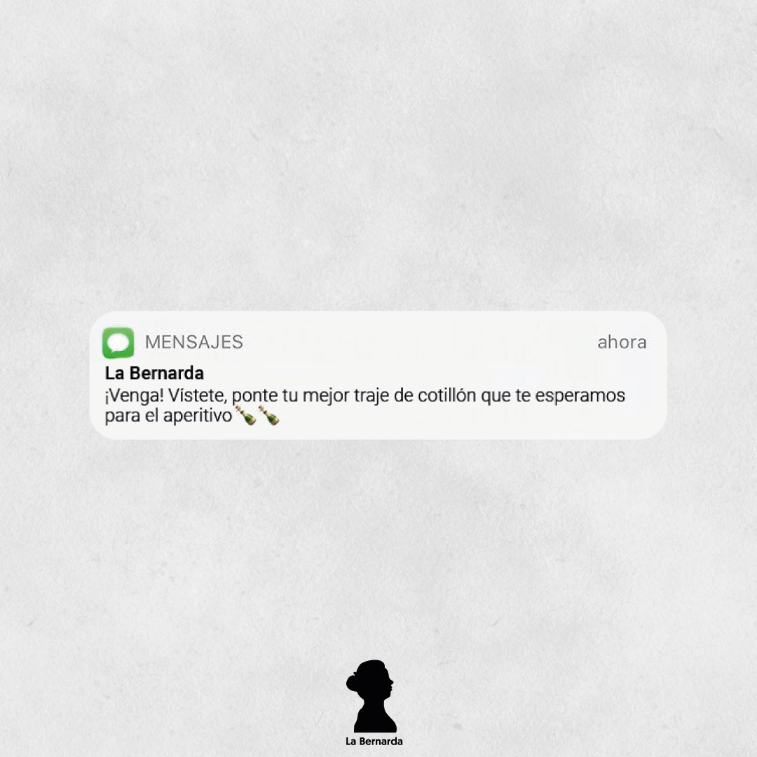 ¿Este es el mensaje que estas esperando? ¡Ya te lo mandamos nosotros!🍾🍾
Despide el año con nosotros, ¡no te lo pierdas! 🥳🥳

📍 La Bernarda (Centro de Ocio Zig Zag)
☎️ 661 70 02 93

📍 La Bernarda (Santa Eulalia)
☎️ 968 21 91 83