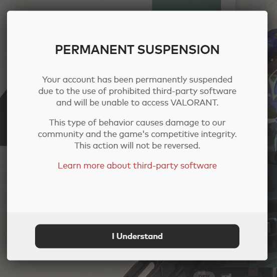 s4rn4l's tweet photo. @ValorantESgame @riotgames @VALORANTes 
Me han baneado permanentemente la cuenta de Valorant por utilizar supuestamente "hacks" cuando nunca he utilizado ningún tipo de software secundario, solicito que se revise y se me de una explicación frente a esto ya que es un error. https://t.co/NcD7VU9hgX