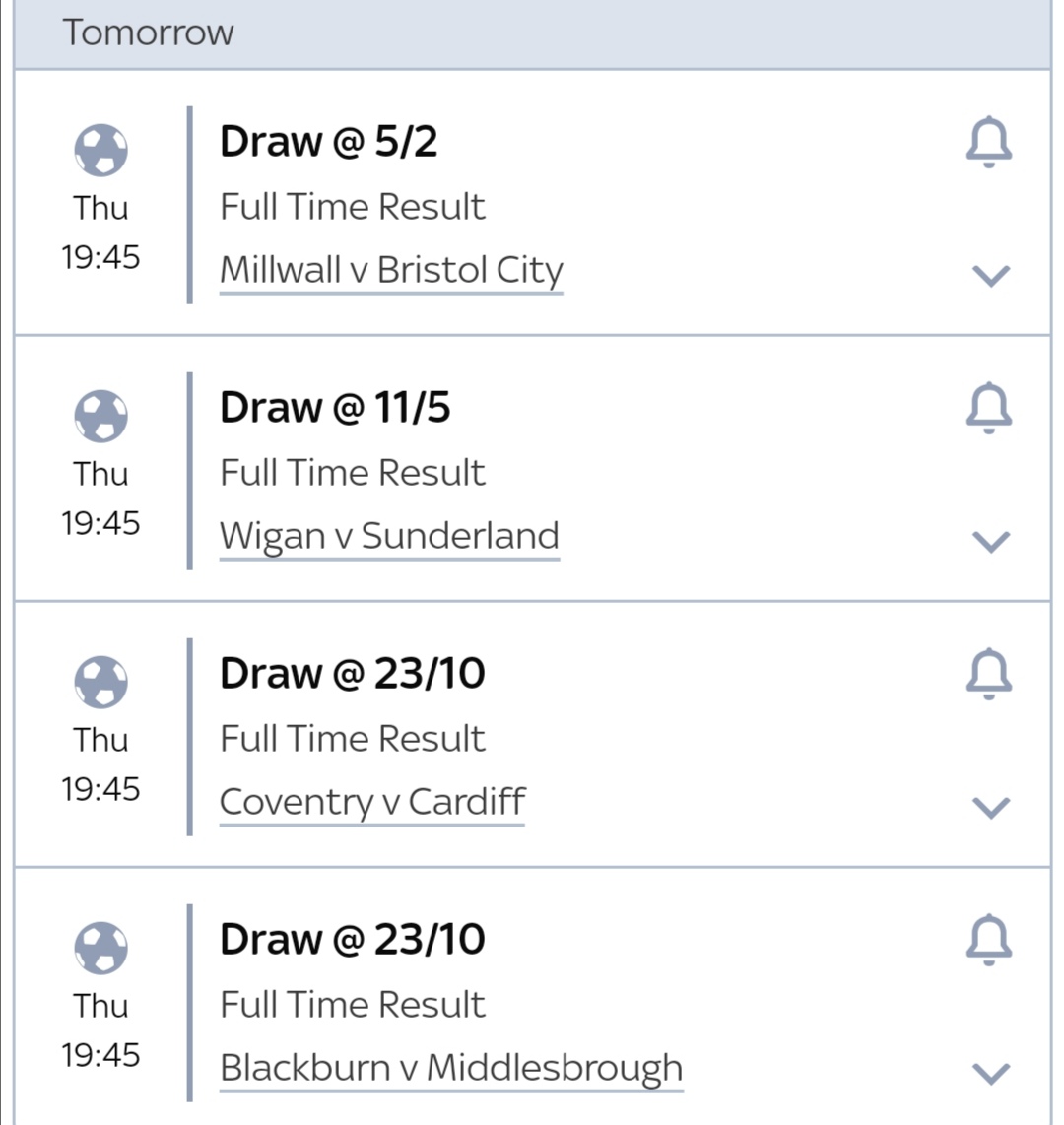 Tommy Buckley on Twitter "Last fun football bet is an All Draw Yankee