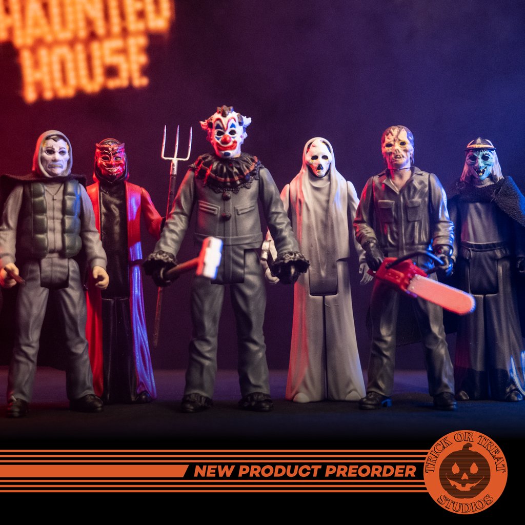 TrickorTreat831's tweet photo. The new 3.75" Action Figure Line is up for pre-order now! 

Shop the Officially Licensed Haunt 3.75" Figures today and collect all 3 figure sets to get all your favorite haunters!

🛒 > https://t.co/wWlQwMQRkN

#trickortreatstudios #actionfigure #haunt #horrorfigure https://t.co/zDVQa8Ig66