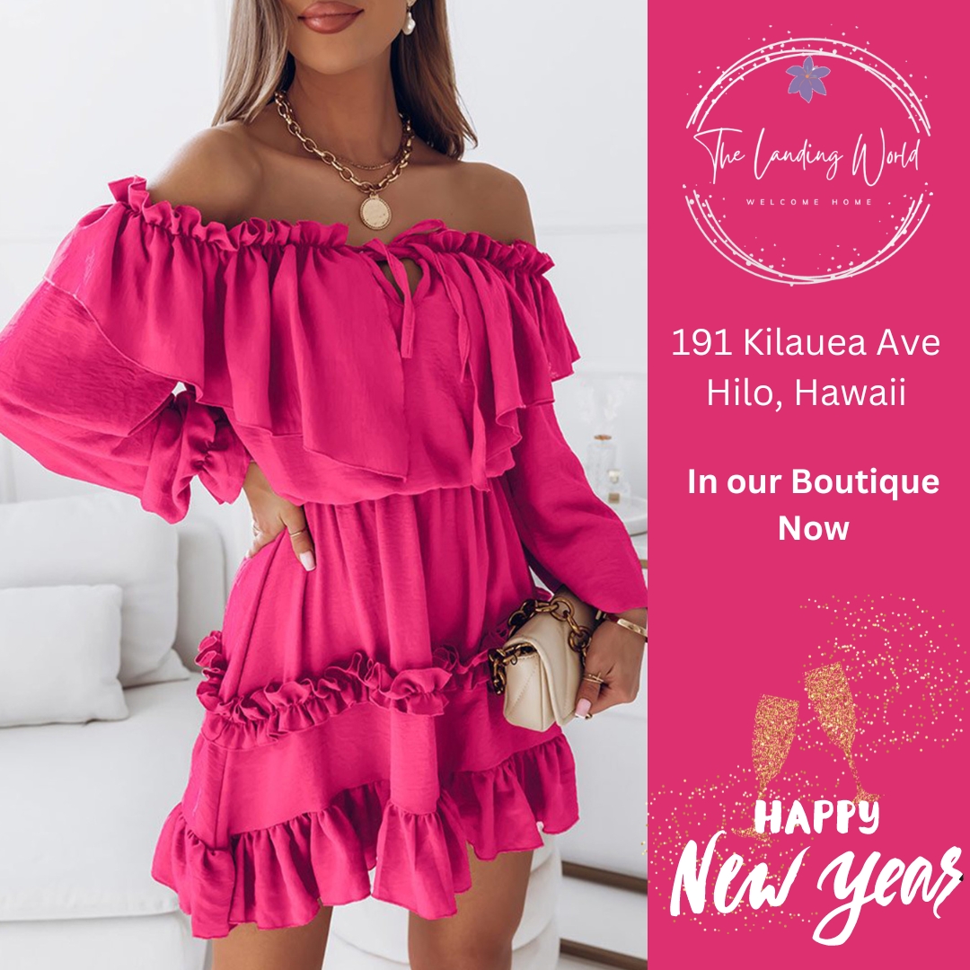 TheLandingWorld's tweet photo. In time for your New Years Party! New Off the Should Pink Dresses are in Our Hilo Hawaii Boutique, these are in store only at 191 Kilauea Ave, Hilo Hawaii. Happy New Years 2023!
#hiloboutique #ShopHilo  #newyearseveparty #hawaiiparty #hawaiidress #newyearsdress #thelandingworld https://t.co/O0gtaXoeKB