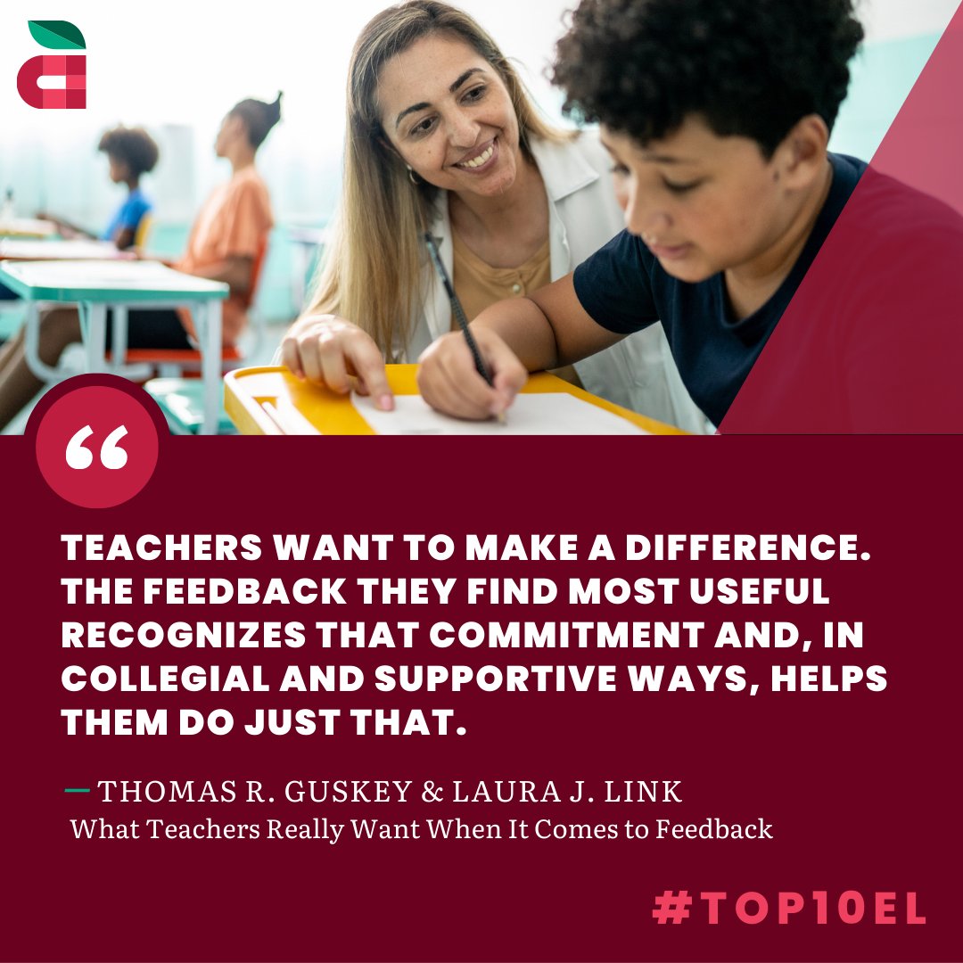The @ELMagazine #Top10EL countdown continues with #4 from the April issue: “What Teachers Really Want When It Comes to Feedback” by @tguskey and @laurajlink. Read here: ascd.org/el/articles/wh…
