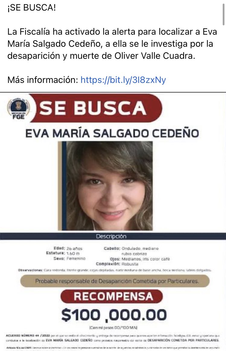 alejandro_sotoc's tweet photo. 🚨🚨 Se busca a Eva Salgado Cedeño PRESUNTA HOMICIDA de Oliver Valle. Vamos por esos RT que llegue esta información a todo el mundo 🌎 https://t.co/JZ2iPFRnik