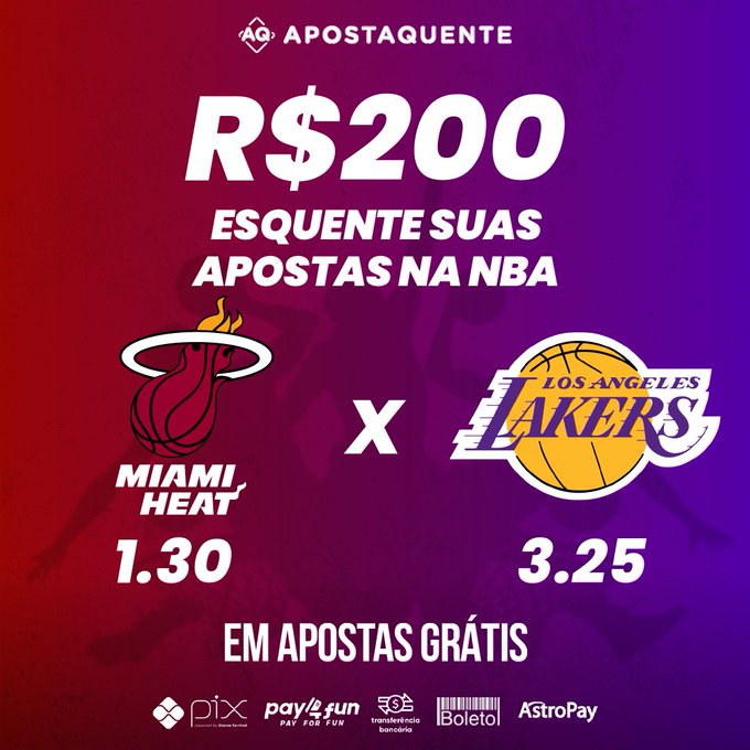 E aí, família! Onde há faísca, há fogo! Não atoa o Miami Heat tá vindo quente pra cima dos Lakers!💣
Aposte