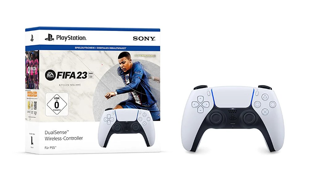 Dealabs's tweet photo. 🎮 ⚽
Le pack Manette PS5 DualSense + FIFA 23 pour 88€
➡ https://t.co/qOo0XCx0Mt ⬅ 
#bonplan https://t.co/EWHU90Y6c5